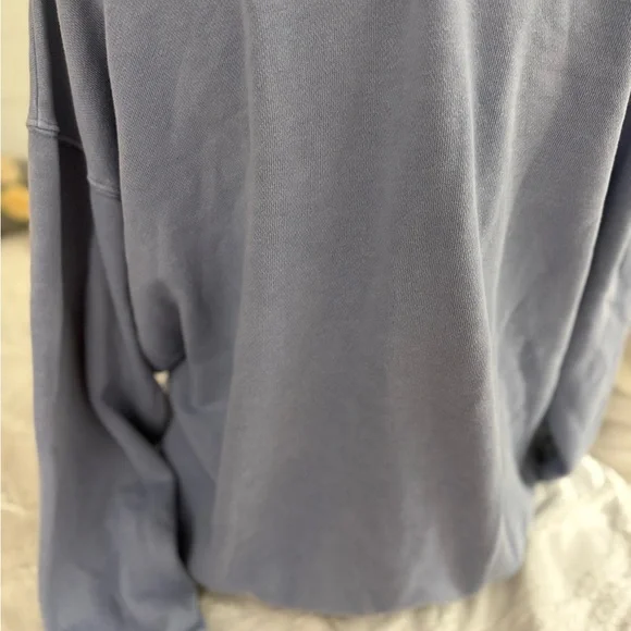 Aerie Blue Hoodie with Cream Drawstrings - Picture 10 of 10